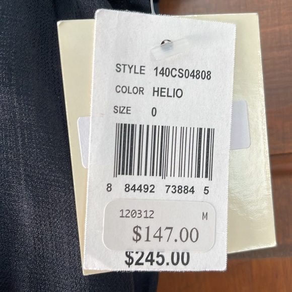 Milly, silk color, block top NWT trimmed with faux leather size 0 - Picture 2 of 12